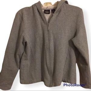 Dockers gray zippered Cropped Hoodie sweater